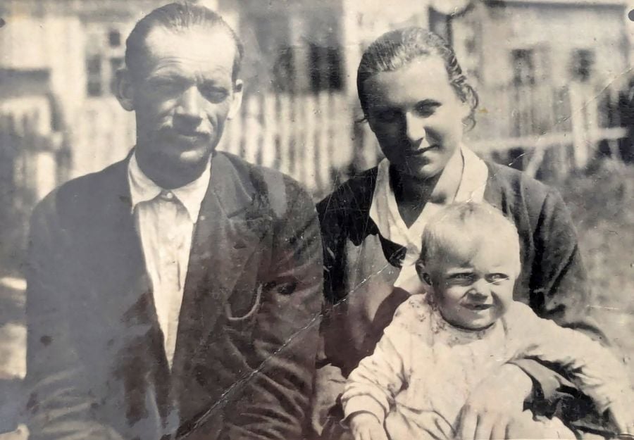 Lazauskas su šeima